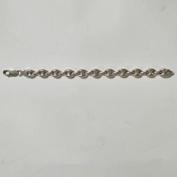 VTG Sterling Silver Bracelet Mariner Anchor Link Chain Hollow Puffy 7" 925 Italy - Picture 3 of 9